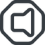 Line, wide, octagon, speaker, volume, mute, unmute, music, sound, loudspeaker, speaker-wide icon
