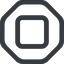 Line, wide, square, octagon, video, play, stop, mp3, player, pause, stop-wide icon