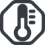 Line, wide, octagon, temperature, thermometer, cold, heat, hot, thermometer-solid icon