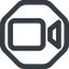 Line, up, wide, octagon, youtube, video, camera, film, movie, videocamera, videocamera-wide icon