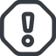 Line, wide, octagon, mark, warning, exclamation, warning-wide, alert icon