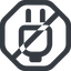 Line, left, wide, octagon, prohibited, electricity, plug, charge, charger, electric, plug-wide, electrics, electrical icon