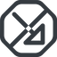 Line, right, wide, octagon, arrow, prohibited, corner, arrow-corner-wide icon
