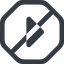 Line, right, wide, octagon, arrow, direction, prohibited, caret, caret-solid icon