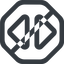 Line, right, wide, octagon, prohibited, order, sort, sort-wide icon