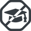Line, wide, octagon, horizontal, mirror, prohibited, university, hat, graduation, cap, diploma, graduation-cap, degree, college, education, graduated, graduation-cap-solid icon