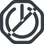 Line, wide, octagon, horizontal, mirror, prohibited, power, on, off, turn-on, turn-off, power-wide icon