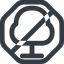 Line, wide, octagon, horizontal, mirror, prohibited, tree, forest, tree-wide icon