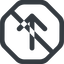 Line, up, octagon, arrow, direction, prohibited, arrow-simple-wide icon