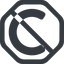 Line, right, wide, octagon, prohibited, copy, law, copyright, lience, c, copyright-solid icon