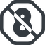 Line, normal, wide, octagon, prohibited, number, font, digit, 8, eight, eight-wide icon