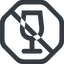 Line, wide, octagon, glass, prohibited, party, wine, empty, champagne, glass-wine, drink, water, glass-wine-empty-wide icon