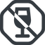 Line, wide, octagon, glass, prohibited, party, wine, champagne, glass-wine, drink, water, glass-wine-solid icon