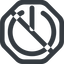 Line, wide, octagon, prohibited, power, on, off, turn-on, turn-off, power-wide icon