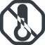 Line, wide, octagon, prohibited, thermometer, cold, heat, temperature-solid icon