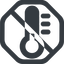 Line, wide, octagon, prohibited, temperature, low, thermometer, cold, thermometer-low, thermometer-low-solid icon