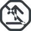 Line, up, wide, octagon, upload, uploaded, uploading, prohibited, upload-wide icon