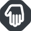Down, wide, solid, octagon, hand, stop, fingers, hand-wide icon