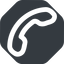 Down, wide, solid, octagon, phone, call, dial, number, phone-wide, telephone icon