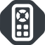 Down, wide, solid, octagon, remote, control, tv, television, remote-control, remote-control-wide icon
