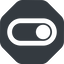 Down, wide, solid, octagon, setting, apple, on, off, ios, switch, button, radio, switch-wide icon