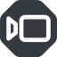 Down, wide, solid, octagon, youtube, video, camera, film, movie, videocamera, videocamera-wide icon