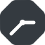 Left, wide, solid, octagon, horizontal, mirror, clock, time, meeting, hour, minute, hours, minutes, clock-wide icon