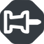 Left, wide, solid, octagon, thumbtack, pin, unpin, thumbtack-wide icon