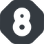 Normal, wide, solid, octagon, number, font, digit, 8, eight, eight-wide icon
