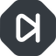 Up, wide, solid, octagon, video, play, forward, backward, mp3, player, pause, step, forward-step-wide icon