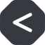 Wide, solid, octagon, symbol, less, math, mathematics, greater, than, greater-than, less-than, comparison, inequality, mathematical, smaller, bigger, less-than-wide, maths icon