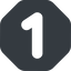 Wide, solid, octagon, number, font, one, digit, one-wide, 1 icon