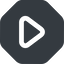 Up, wide, solid, octagon, arrow, video, play, mp3, player, pause, play-wide icon