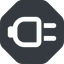 Up, wide, solid, octagon, electricity, plug, charge, charger, electric, plug-wide, electrics, electrical icon