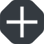 Wide, solid, octagon, plus, add, new, plus-wide, create, addition, +, more icon