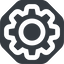 Wide, solid, octagon, setting, config, gear, wheel, settings, cog, settings-wide icon