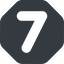 Normal, wide, solid, octagon, number, font, digit, 7, seven, seven-wide icon