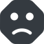 Solid, octagon, smiley, emoji, sad, emoticon, smiley-sad-wide icon