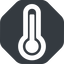 Wide, solid, octagon, temperature, thermometer, heat, high, temperature-high, temperature-high-wide, hot icon