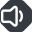Up, wide, solid, octagon, speaker, volume, mute, unmute, music, sound, loudspeaker, volume-1-wide icon