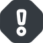 Wide, solid, octagon, mark, warning, exclamation, warning-wide, alert icon