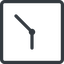 Line, down, normal, square, horizontal, mirror, clock, time, meeting, hour, minute, hours, minutes icon