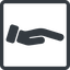 Line, down, normal, square, horizontal, mirror, healthcare, help, care, gift, hand, giving, giving-hand, love, give, giving-hand-solid icon