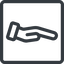 Line, down, normal, square, horizontal, mirror, healthcare, help, care, gift, hand, giving, giving-hand, love, give icon