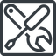 Line, down, normal, square, horizontal, mirror, building, spanner, wrench, tool, screwdrive, construction, fix, tools icon