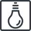 Line, down, normal, square, light, bulb, brainstorming, creativity, idea, tip, lamp icon