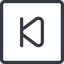 Line, down, normal, square, video, play, forward, backward, mp3, player, pause, step, forward-step icon