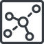Line, down, normal, square, network, chart, association, affiliate, associate icon