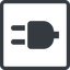 Line, down, normal, square, electricity, plug, charge, charger, electric, plug-solid, electrics, electrical icon
