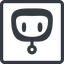 Line, down, normal, square, rounded, robot, robotics, face, robot-rounded icon